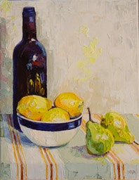 Bowl of Lemons and a Few Pears Lo