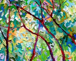 Day Glimpse - Red Branches II - 12" x 15"
