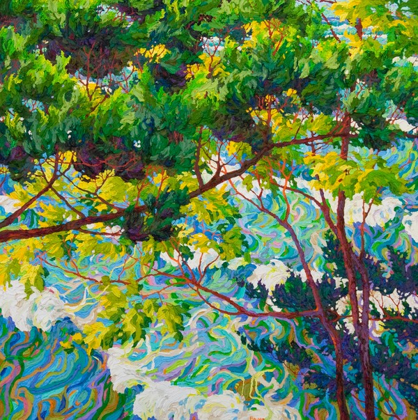 Ocean Light Through the Trees I - 42" x 42"