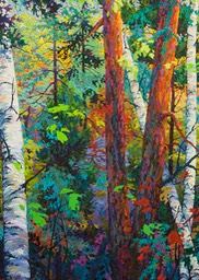 Sunset Birches I