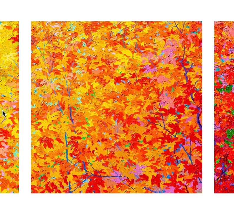 Triptych - Cascading Autumm Maples I II II