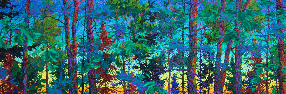 Viridian Evening  - 24" x 72"